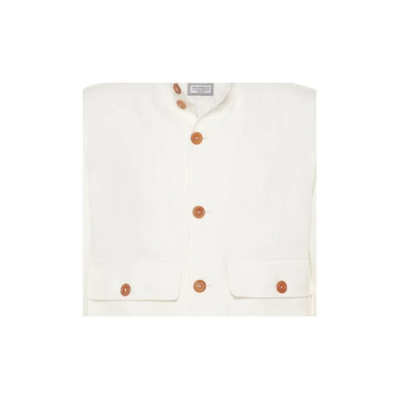 Brunello Cucinelli Long Sleeved Buttoned Bomber Jacket-5