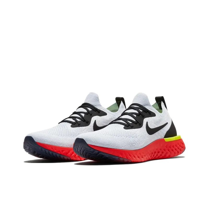 Nike Epic React Flyknit White Bright Crimson-3