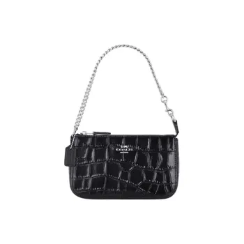 COACH Nolita Cow Leather Underarm Handbag, Shoulder Bag Trumpets Women's Black