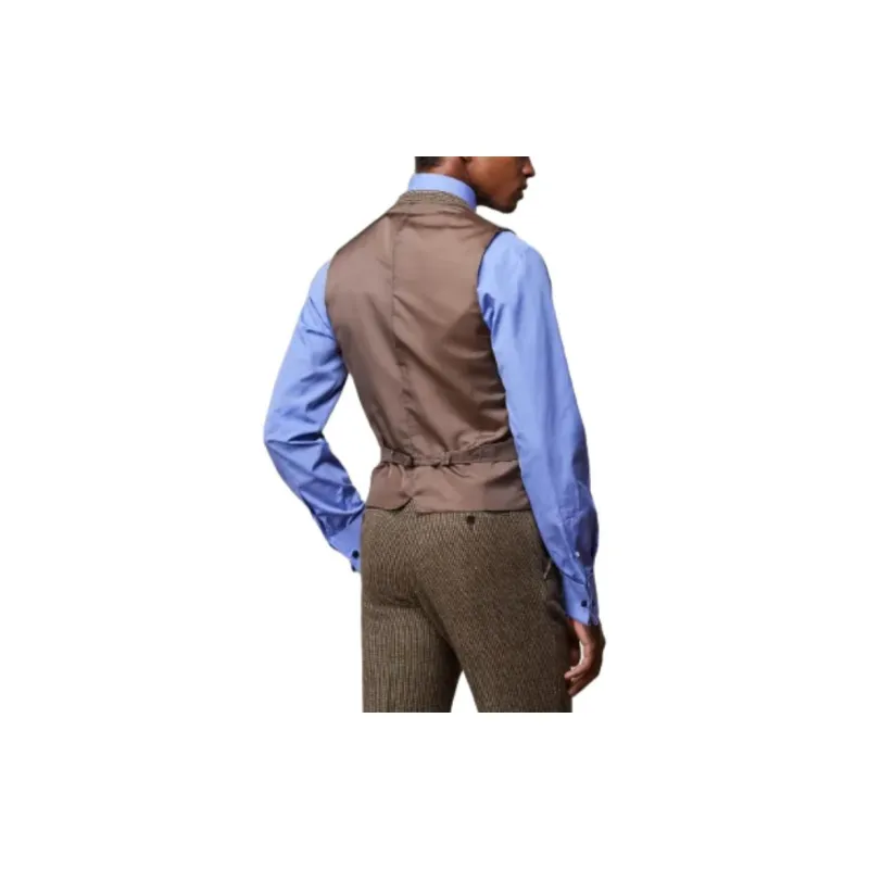 Polo Ralph Lauren Kent Hand Tailored Plaid 3 Piece Suit Business Suit Men's Brown-4
