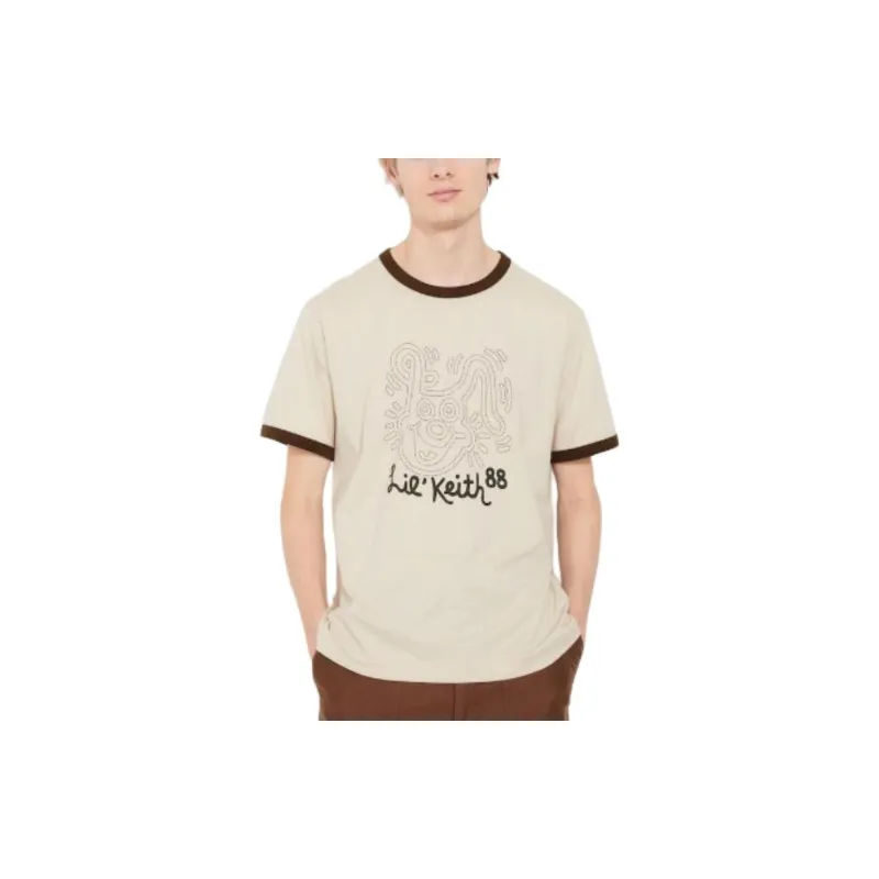 UNIQLO Drop Shoulder Sleeve T Shirt Unisex Light Beige-2