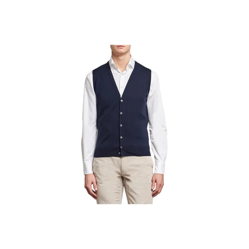 JOHN SMEDLEY Huntswood Buttoned Knitted Gilet-2