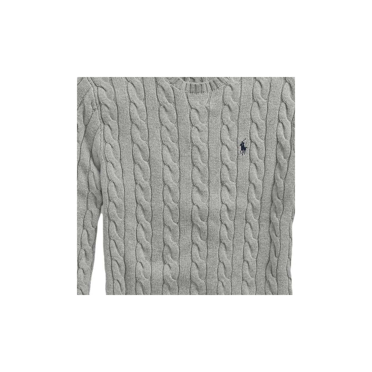 【送料&関税込】Polo Ralph Lauren Logo Embroidered Cable-kni Polo Ralph Lauren logo-embroidered cable-knit Jumper | Blue