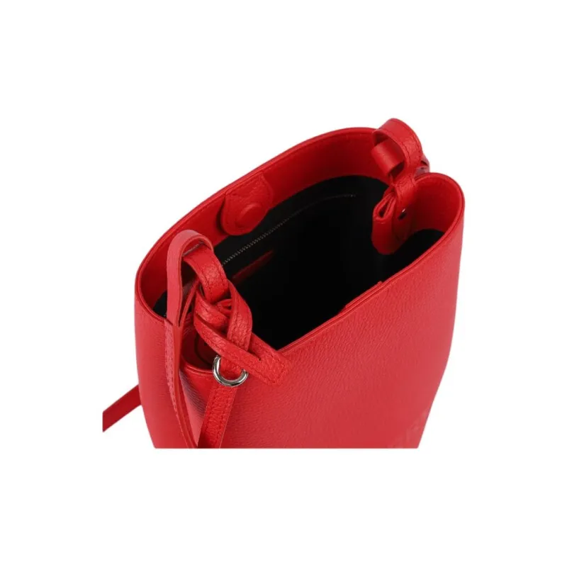 Burberry Cow Leather Bucket Bags Crossbody Bag Shoulder Bag Women's Red-4