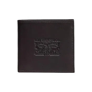 Levi’s Grained Leather Wallet Men's Dark Brown