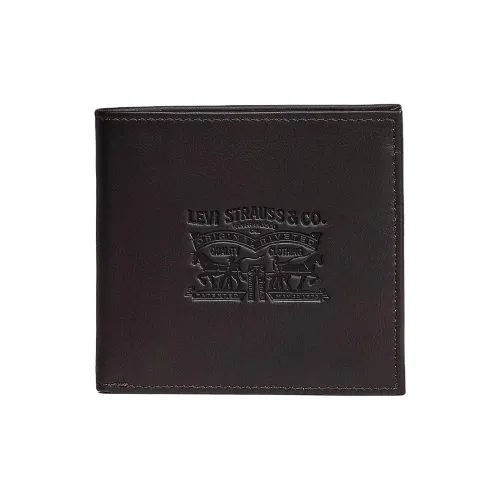 Levi’s Grained Leather Wallet Men's Dark Brown