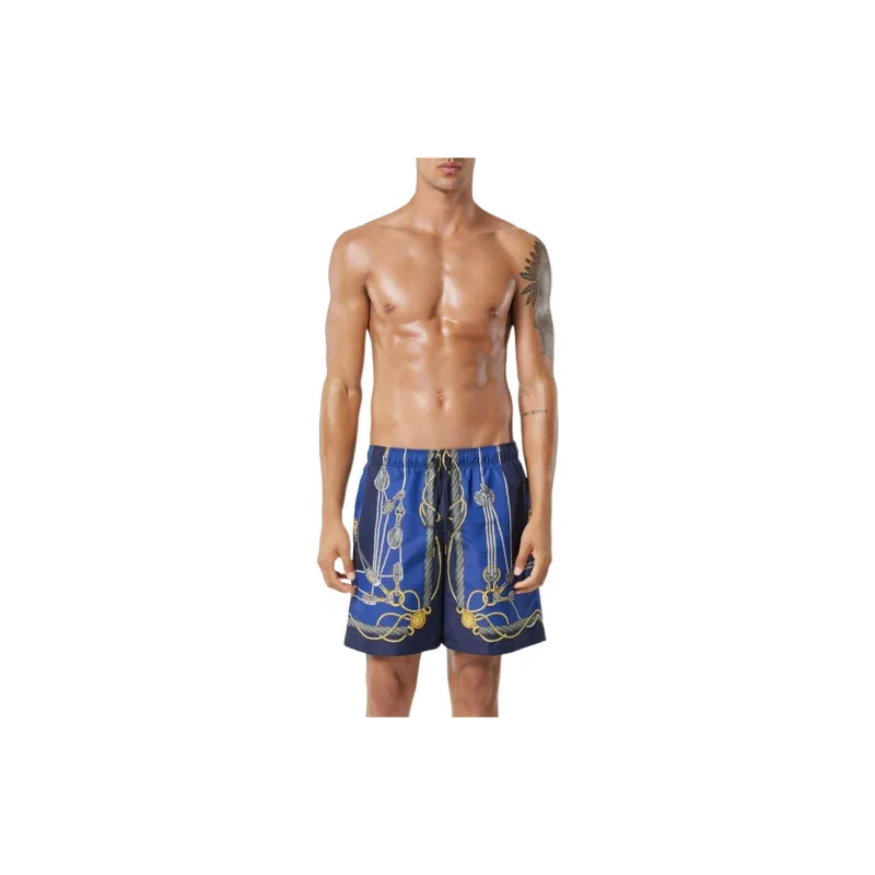 VERSACE Nautical Print Drawstring Swim Shorts-2