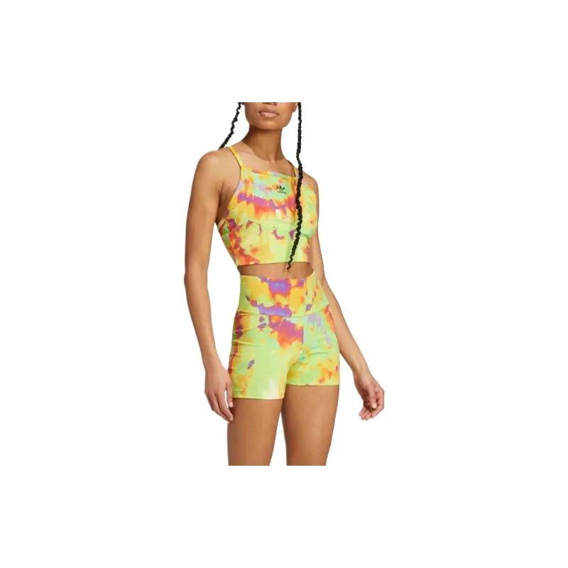 Adidas TIE-DYED CROP TOP Camisole Women's Yellow/Multicolor-1