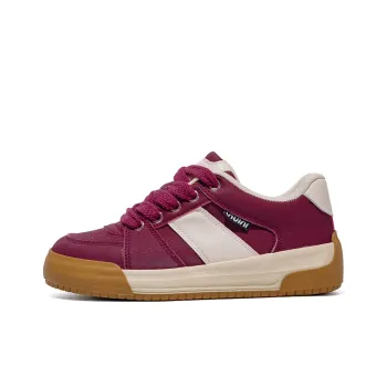 B10CROWN Anti Slip Wear Resistant Low Top Skateboard Shoes Women's Red Cherry