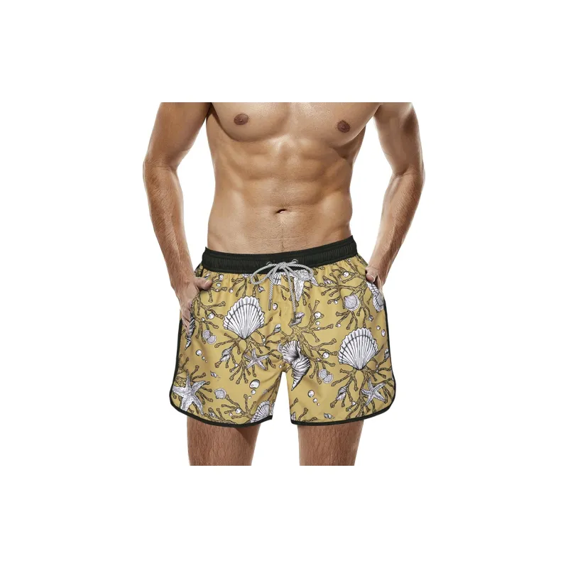 SURFCUZ Beach Shorts Men's Black/Yellow Shell-2
