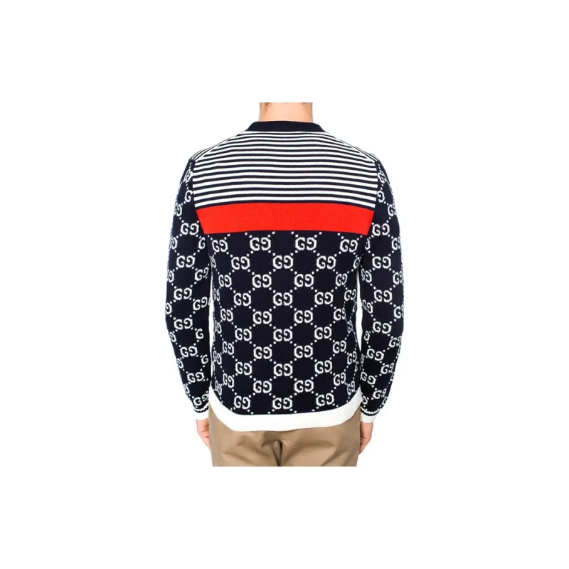 GUCCI 2010s GG jacquard Cotton Cardigan-4