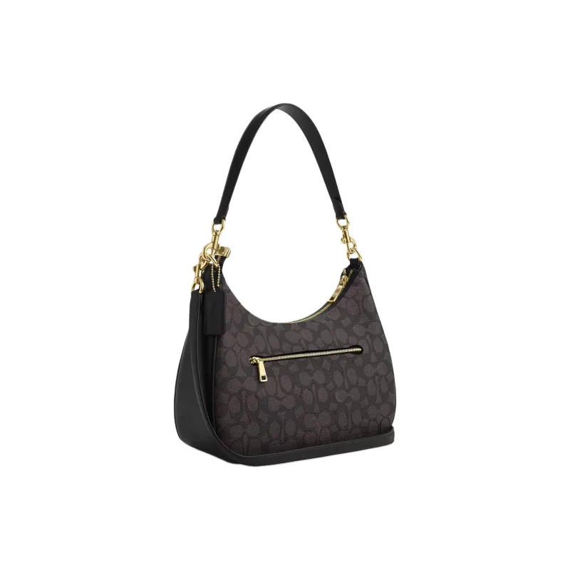 COACH Teri Coated Canvas Crossbody Bag Shoulder Bag Large Size Women's Black-1