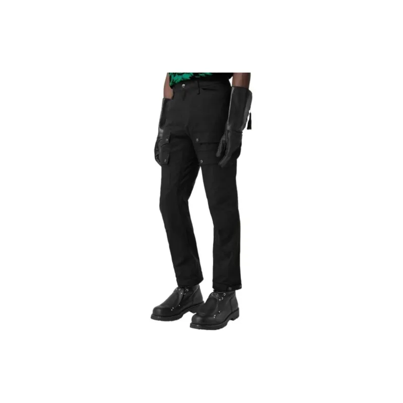 Burberry Embroidered Logo Cotton Cargo Pants-3