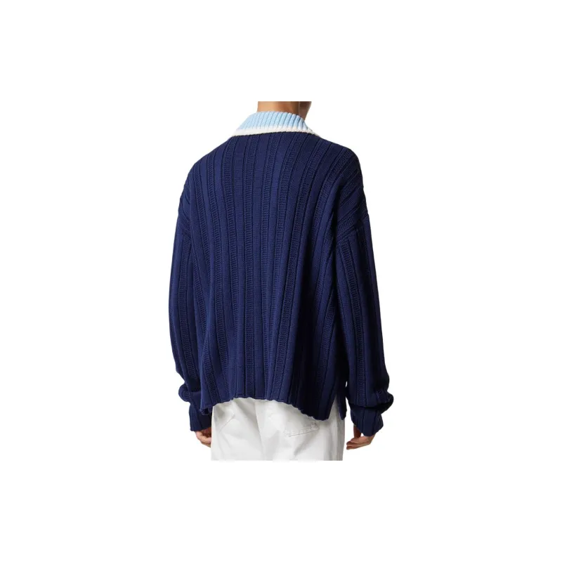 VERSACE Contrasting Collar Knitted Shirt-2