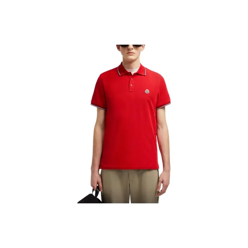 Moncler Polo Shirts Men Red-1