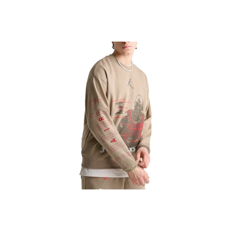 Jordan Essentials Men's Loopback Fleece Crew Sweatshirt Men's Khaki-4