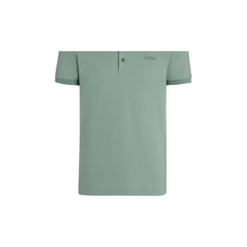 Zegna Polo Shirt Men's Gray Green-5