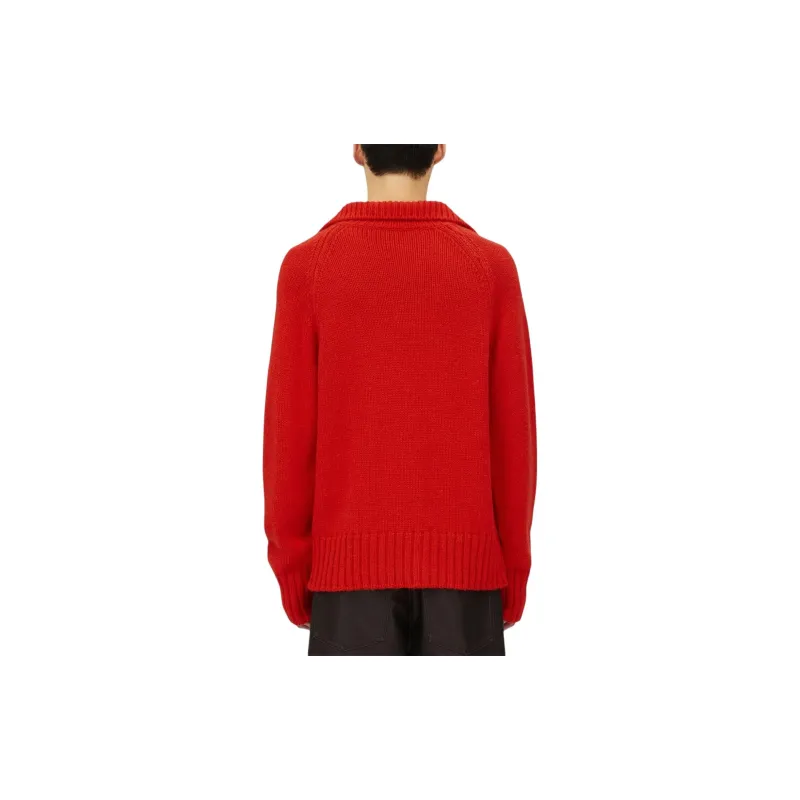 MSGM Classic Collar Sleeve Patch Jumper-3