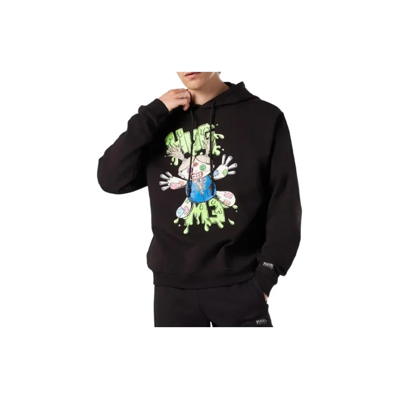 PHOBIA ARCHIVE Felpa Con Cappuccio Nera Testa Di Chezzo Sweatshirt Men's Black-2