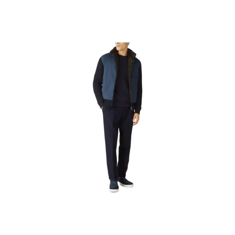 Loro Piana The Gift Of Kings® Argyle Crew Neck Knitwear Men's Marine Blue-4
