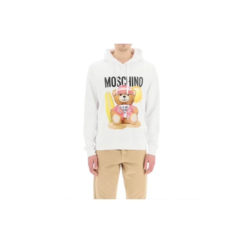 MOSCHINO Teddy Bear Printed Drawstring Hoodie-1