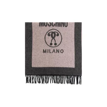 MOSCHINO Wool Knit Scarves Unisex Brown