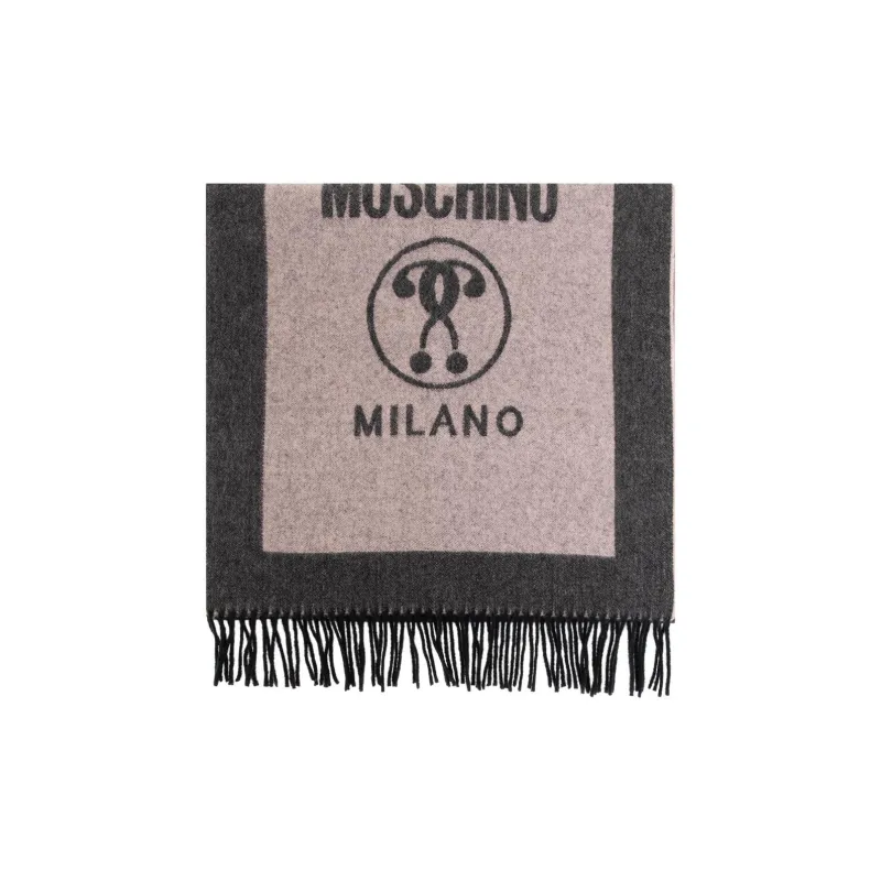 MOSCHINO Wool Knit Scarves Unisex Brown-0