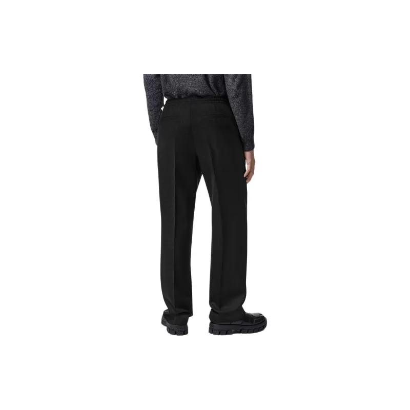 VERSACE Straight-Fit Trousers Casual Pants Men's Black-3