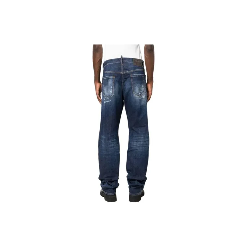 DSQUARED 2 Ripped Faded Straight leg Jeans-3