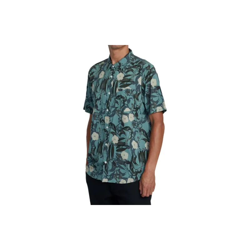 RVCA Shirt Men's Green Tea Brown-3