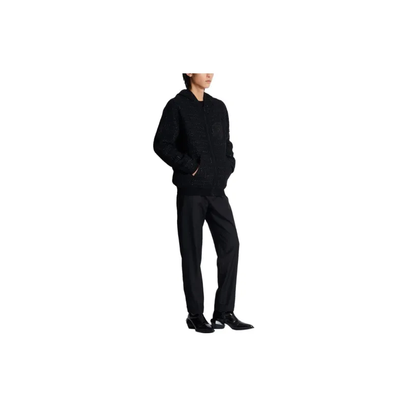 BALMAIN Tweed Hooded Jacket-4