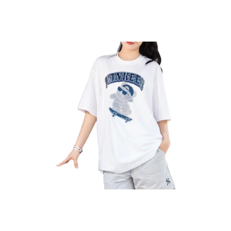 MLB New York Yankees T Shirts Unisex Ecru-4