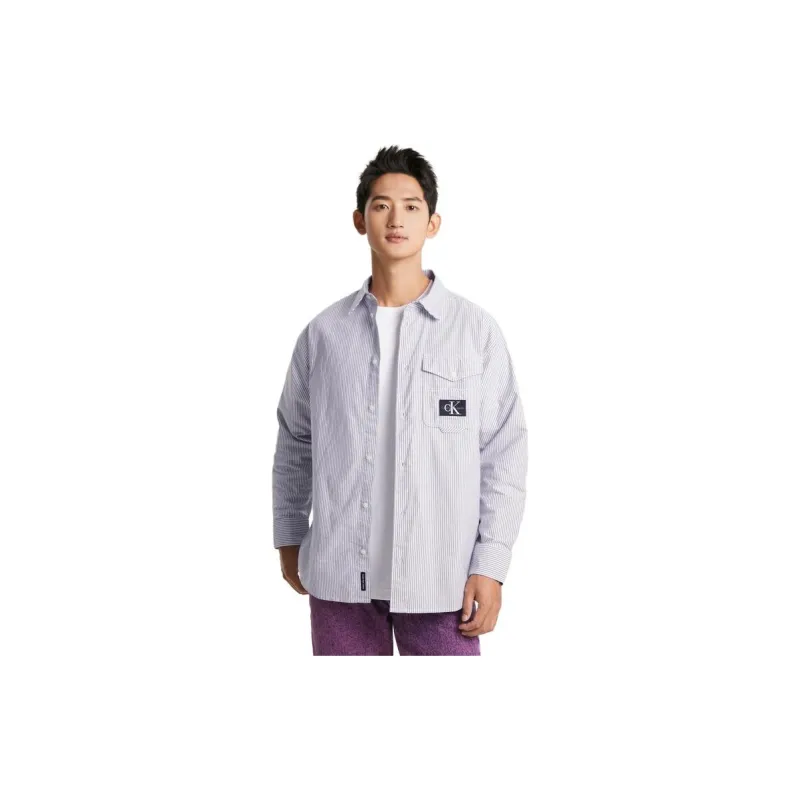 Calvin Klein Shirts Men Gray White-1