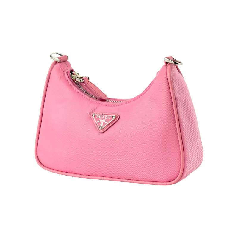PRADA HoboRe-Edition Nylon One Shoulder Handbag Women's Autumn Begonia Pink-2
