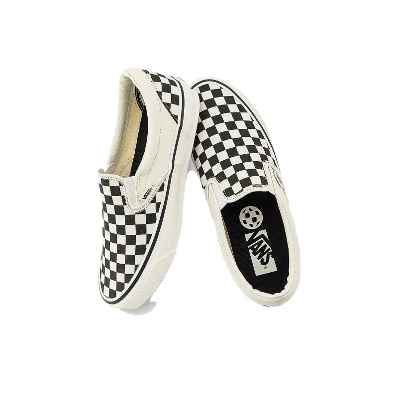 Vans Slip on Anti Slip Wear Resistant Low Top Skateboard Shoes Unisex Black White-4