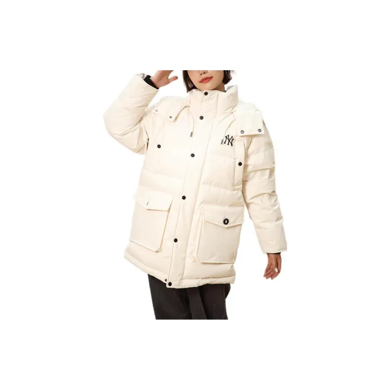 MLB New York Yankees Down Jacket Cropped Unisex White-4