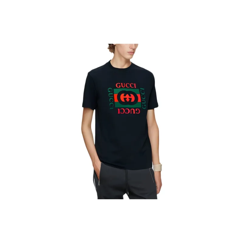 GUCCI Logo Printed Crewneck T-Shirt-2