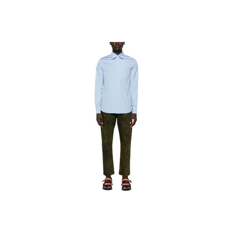 MARNI Hidden-logo Poplin Shirt-1