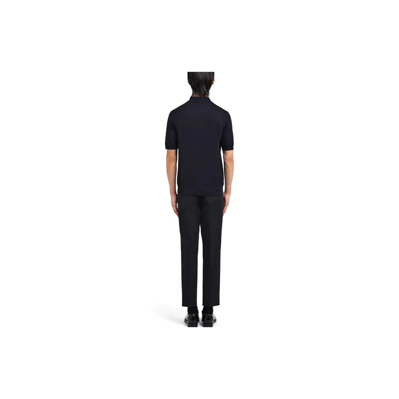 PRADA Triangle Logo Short Sleeved Polo Shirt-1