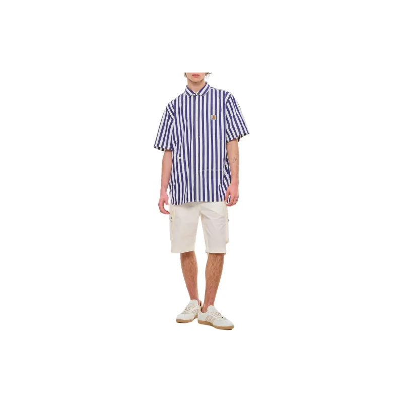 JUNYA WATANABE Short Sleeved Striped Poplin Shirt-2