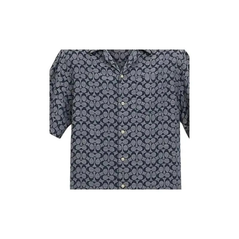 COACH Shirts Men Blue-4