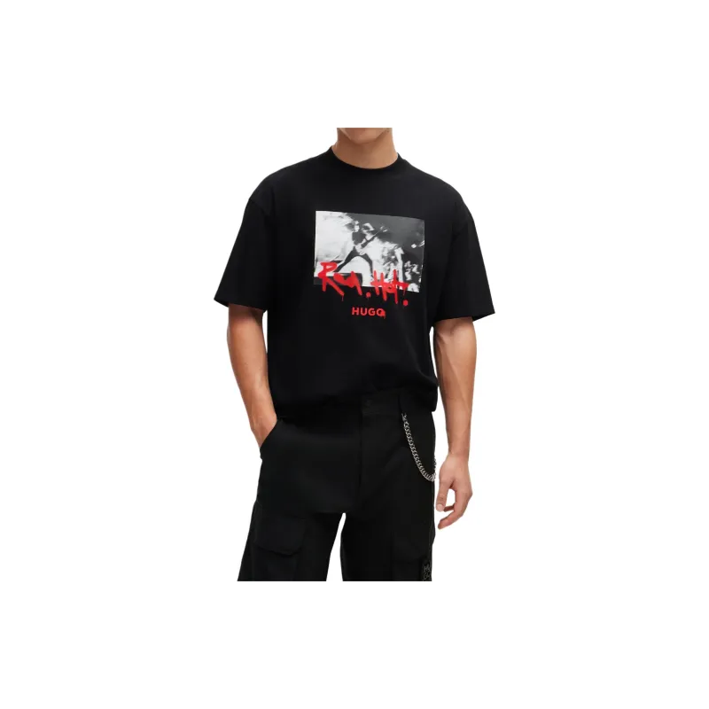 HUGO BOSS Photograph print Cotton T shirt-1