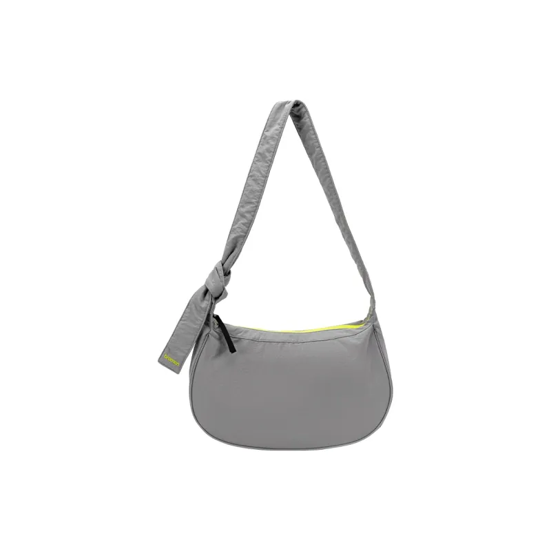 Bromen Wash Nylon With Water Travel Backpack Crossbody Bag Medium Size Women's Bright Purple/Milk White/Black/Gray-12