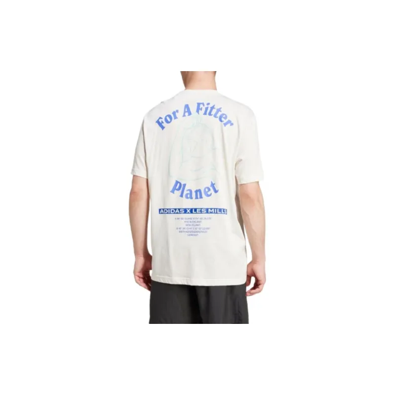 Adidas LES MILLS For A Fitter Planet T Shirt Men's Chalk White-2