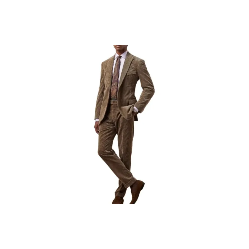 Polo Ralph Lauren Kent Handmade Corduroy Suit Jacket Business Suit Men's Brown-2