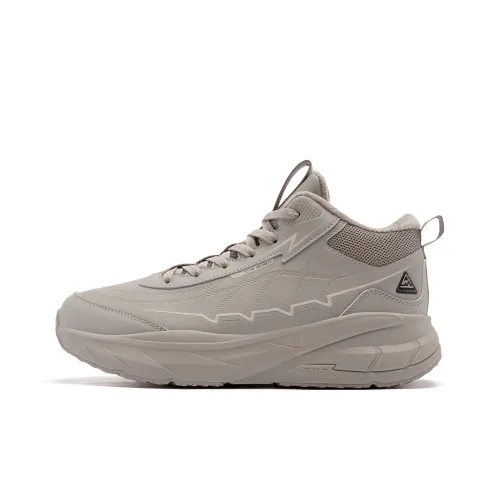QIAODAN Warm Cushioning Rebound Wear Larry Breathable Slip Larry High Top Outdoor Shoes Men's Gray
