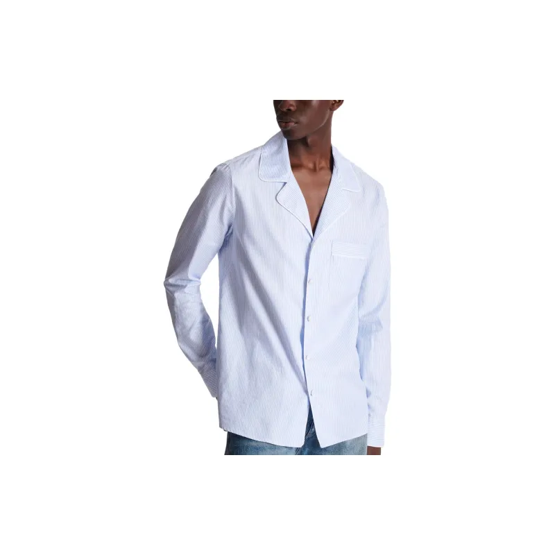 BALMAIN Logo embroidered Striped Shirt-1
