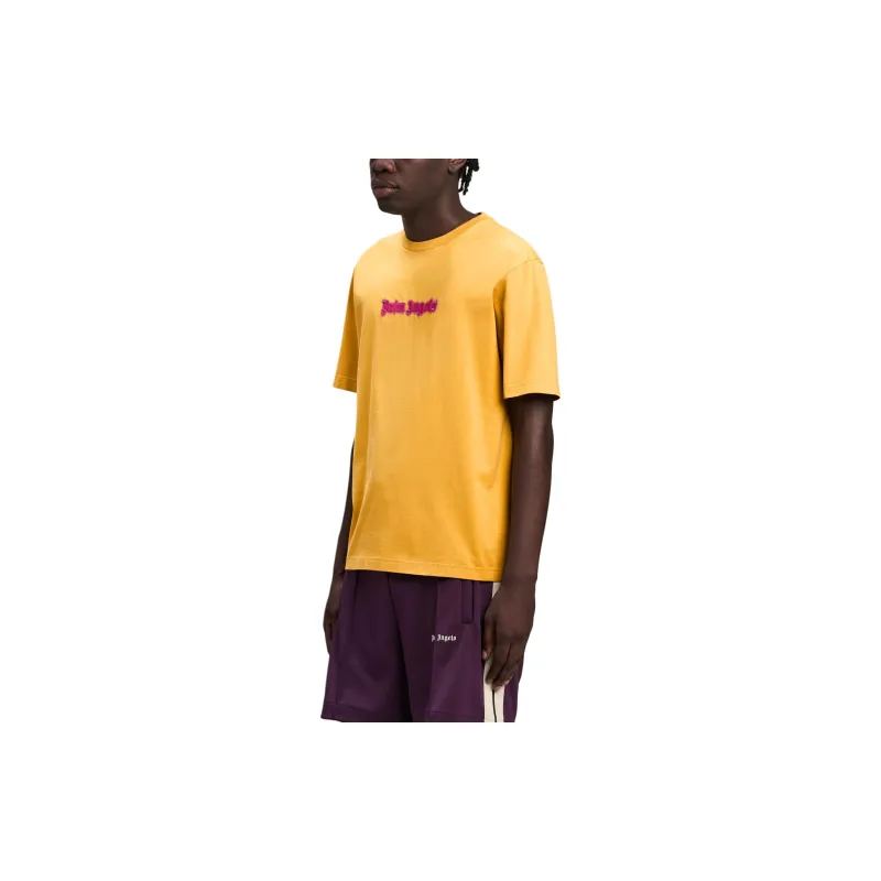 PALM ANGELS Logo Embroidered Crewneck T Shirt-3