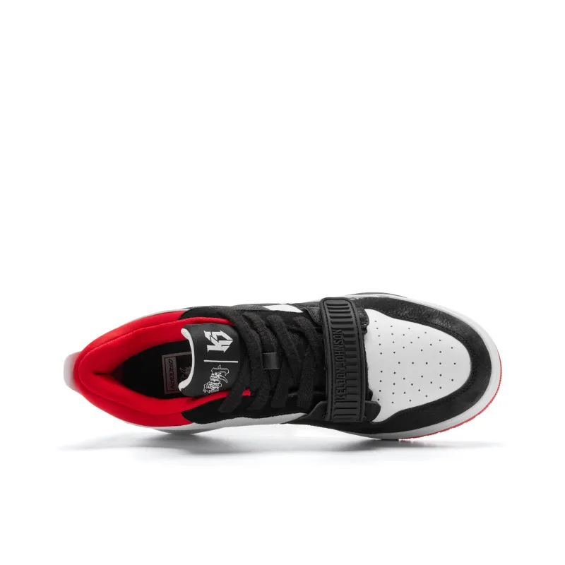 QIAODAN Legend Vintage Basketball Shoes Men Low Top Black/Tomato Red-3
