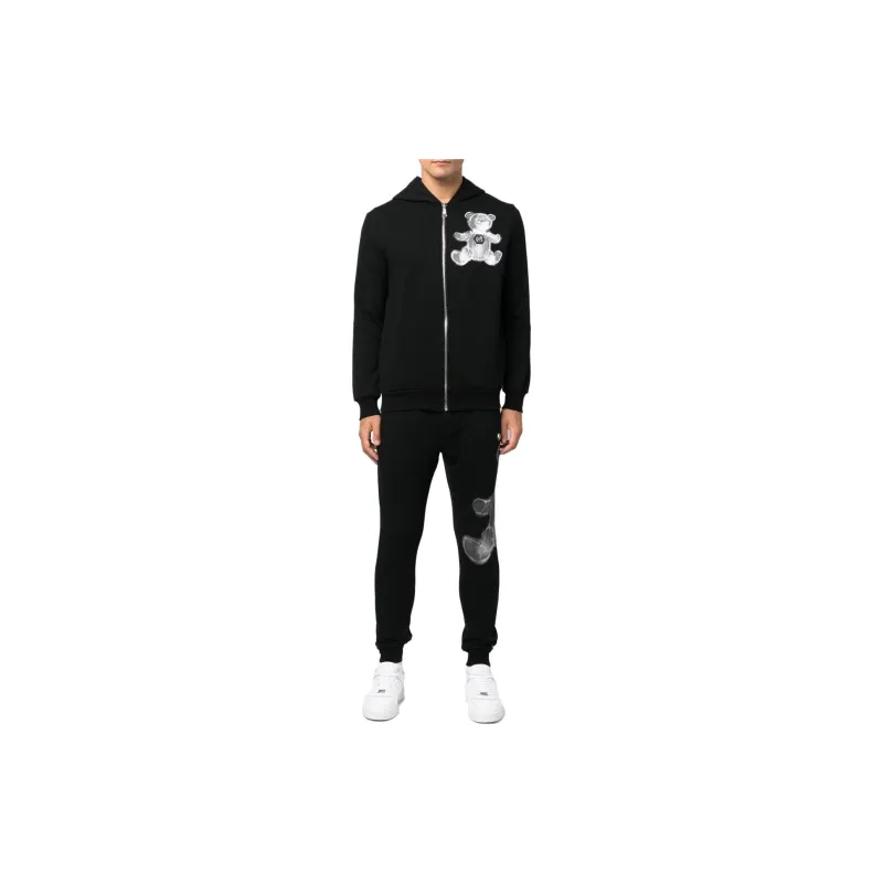 PHILIPP PLEIN Teddy print Hooded Tracksuit-1